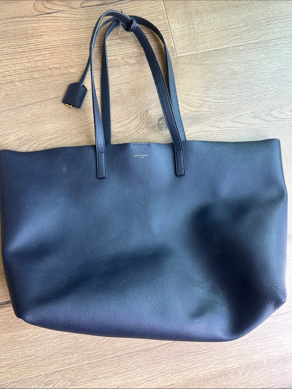 Saint Laurent Blue Leather Shopper Tote